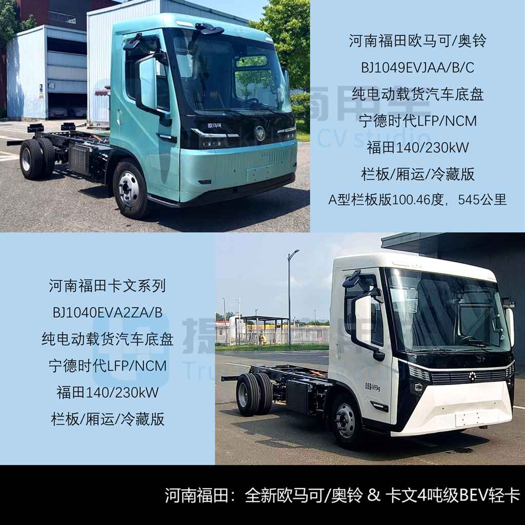 福田欧马可/奥铃/卡文低入口轻卡抢眼，比亚迪全新T4小卡来袭，2025年8月期N类中/轻/微卡公示新品盘点