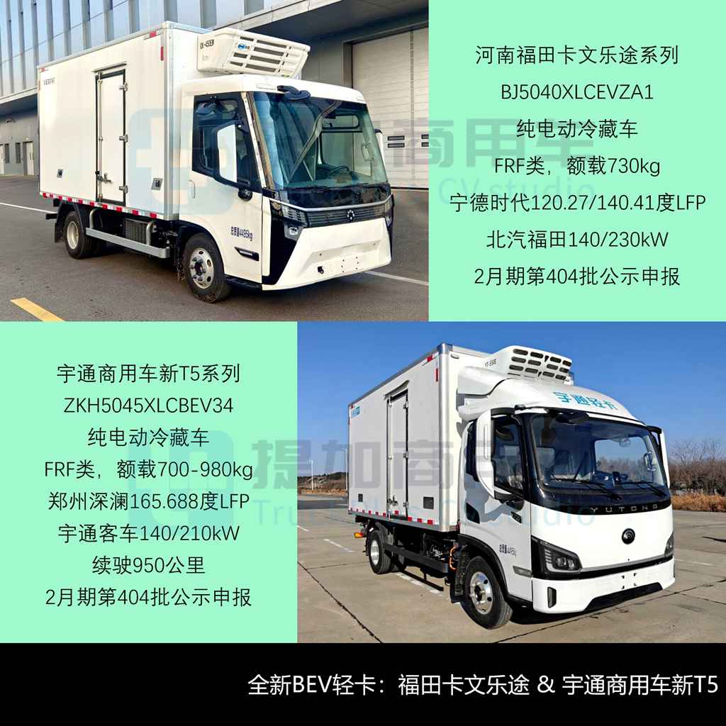轻卡车型占7成，汕德卡25吨级多温区冷藏车抢眼，2026年一季度公示冷藏车新产品盘点