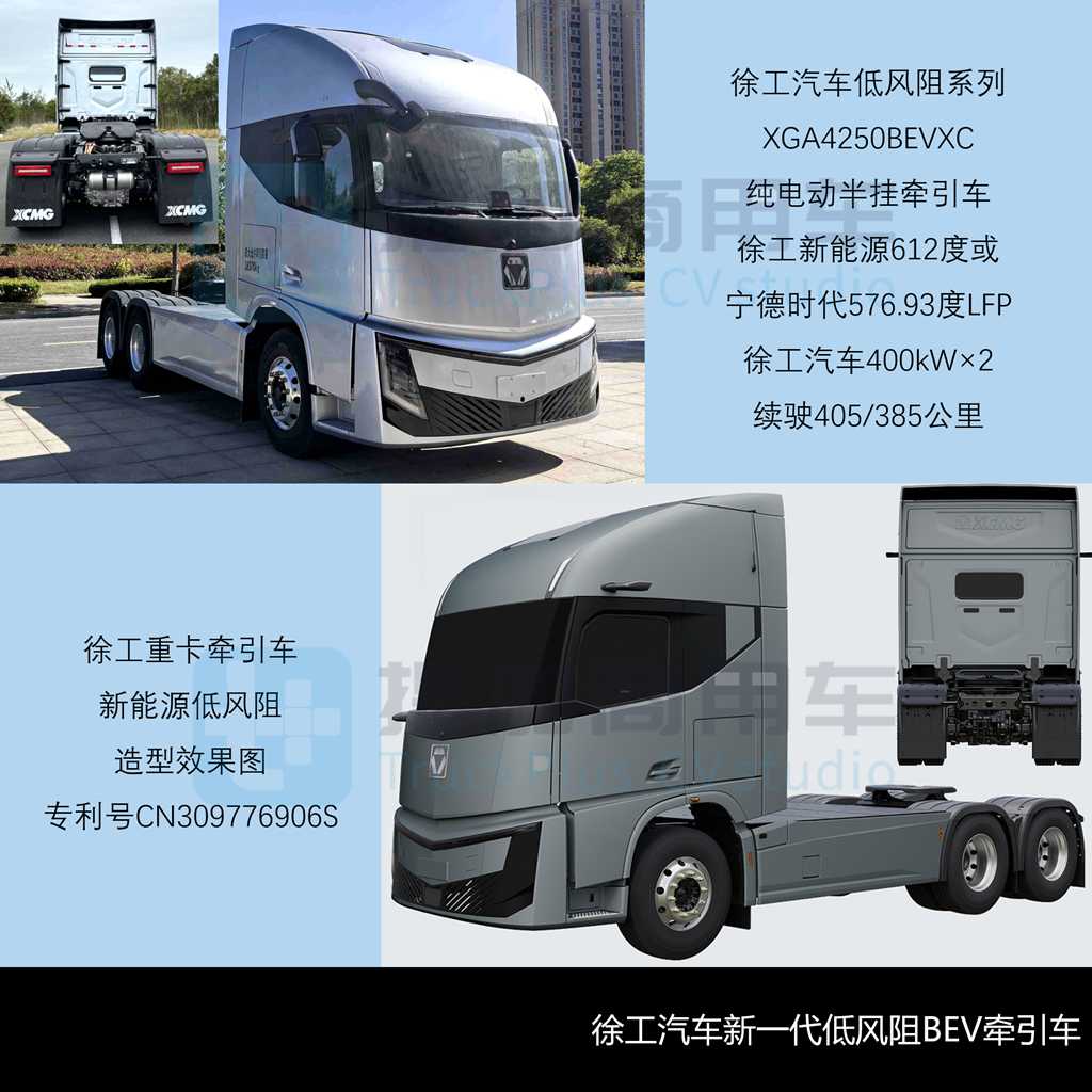 徐工新造型纯电重卡来袭,汕德卡大件牵引车抢眼,工信部第409批N类重型货车新品公示详析(上)
